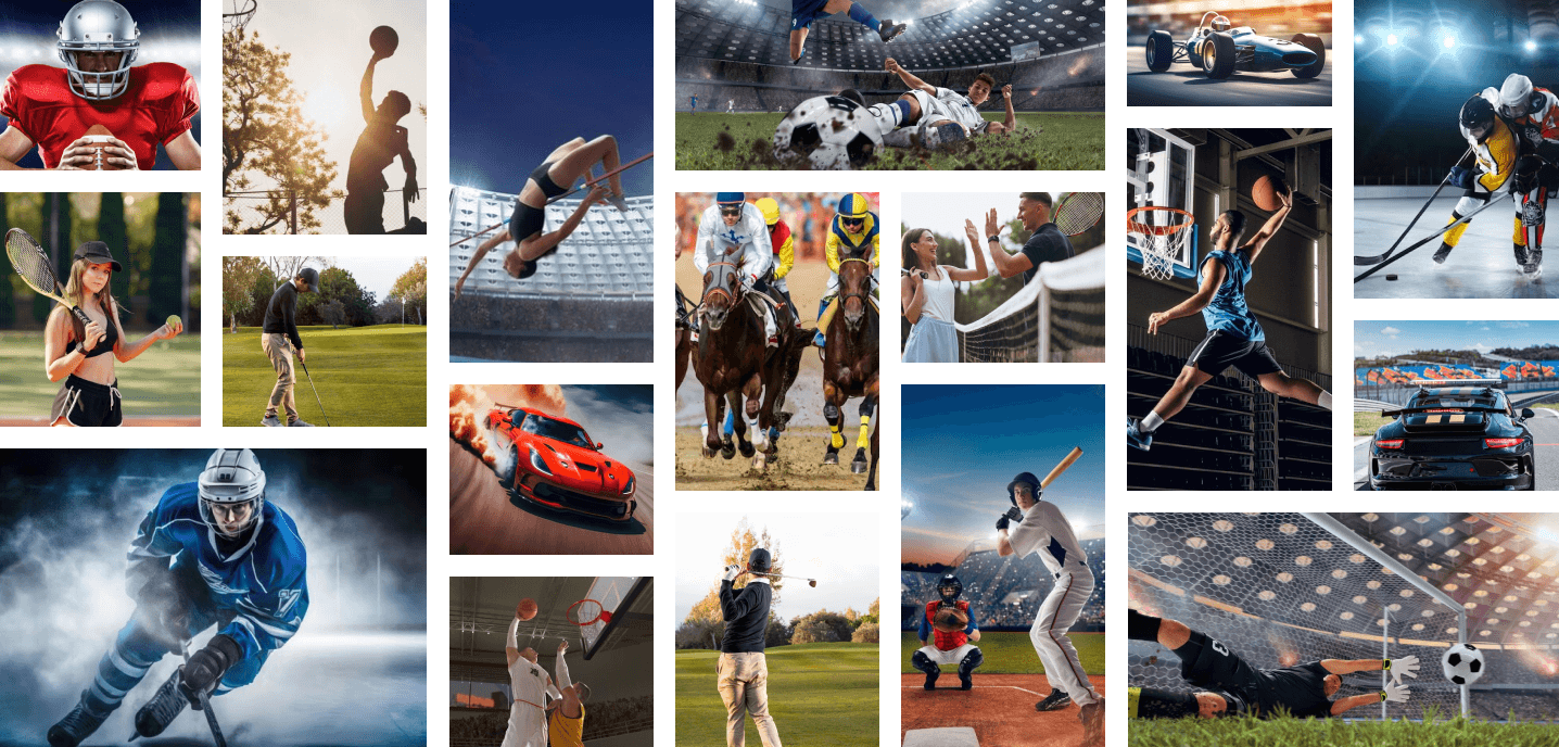 Sports energy collage representing year-round competition